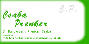 csaba prenker business card